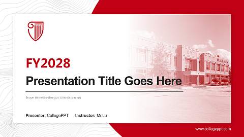 Strayer University-Georgia（Lithonia campus) Academic Presentation/Research Findings Report PPT Template