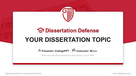 Strayer University-West Virginia(Teays Valley campus) Graduation Thesis Defense PPT Template