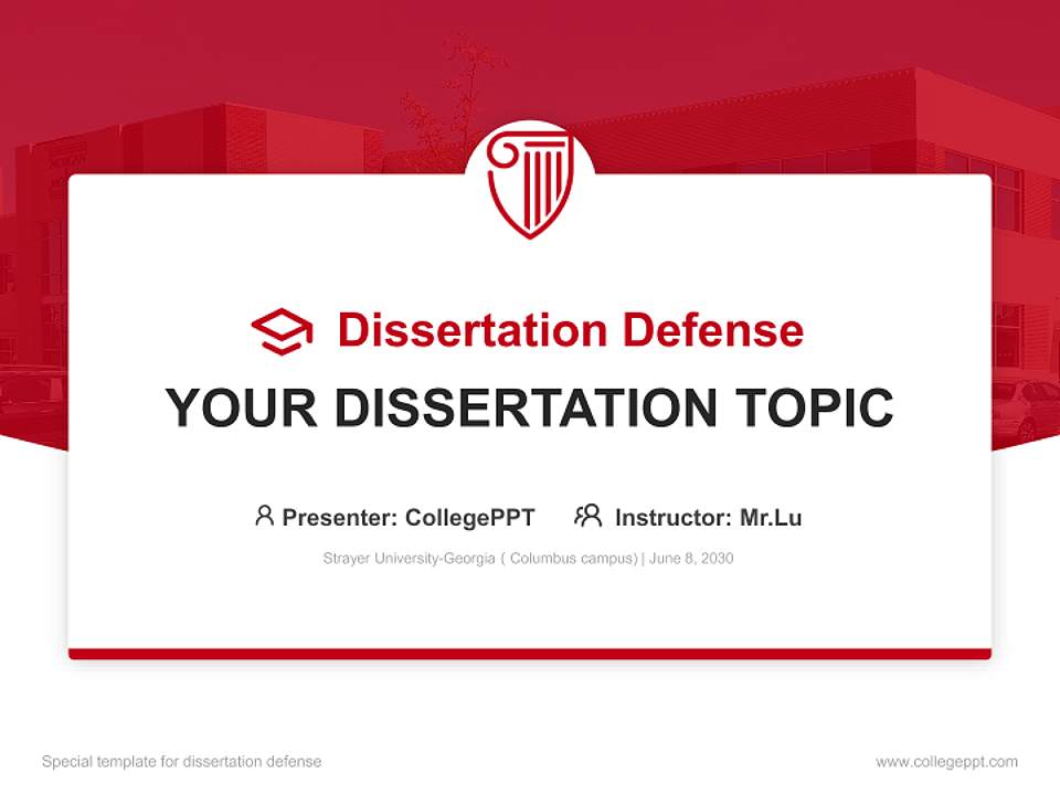 Strayer University-Georgia（Columbus campus) Graduation Thesis Defense PPT Template4:3 ratio PPT effect preview image7