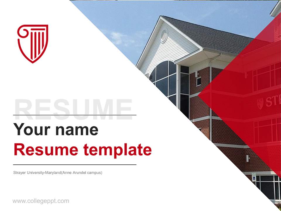 Strayer University-Maryland(Anne Arundel campus) Resume PPT Template4:3 ratio PPT effect preview image5