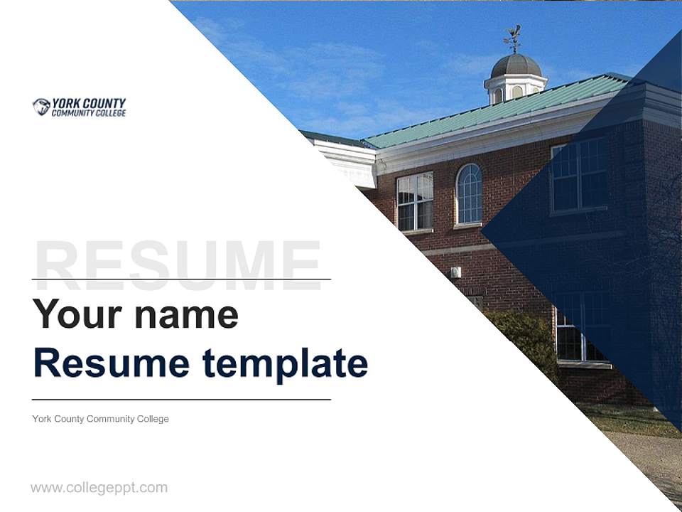York County Community College Resume PPT Template4:3 ratio PPT effect preview image5