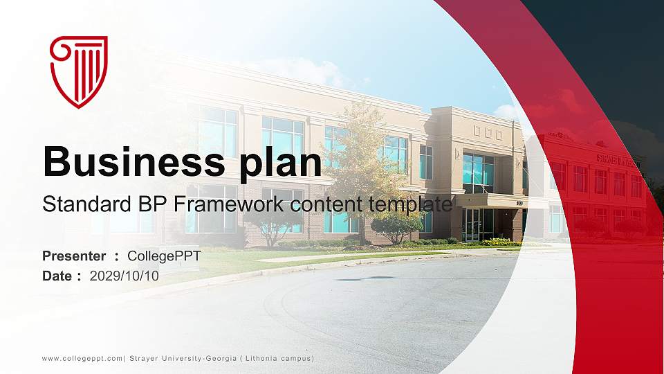 Strayer University-Georgia（Lithonia campus) Competition/Entrepreneurship Contest PPT Template16:9 ratio PPT effect preview image