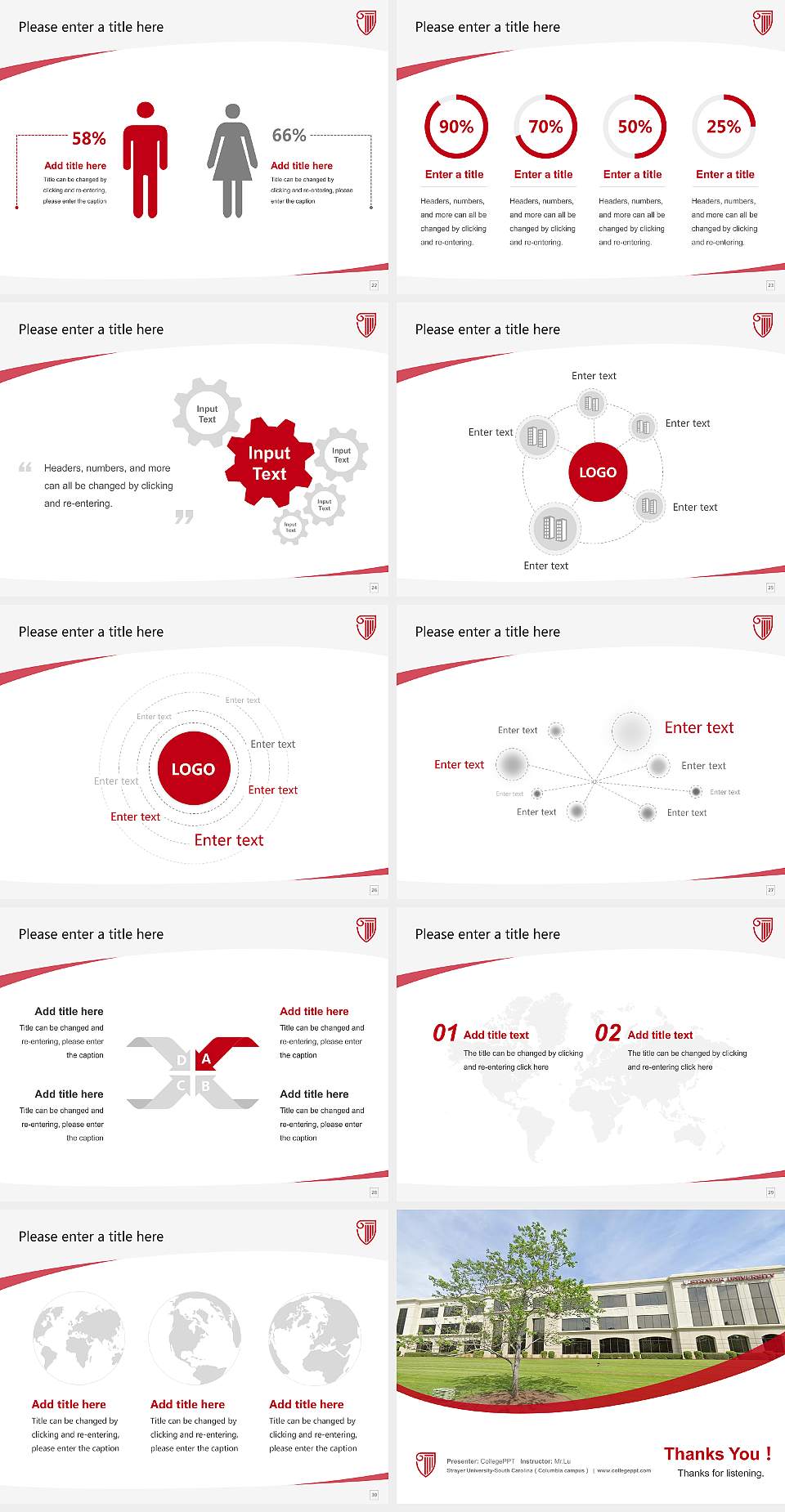 Strayer University-South Carolina（Columbia campus） Course/Courseware Creation PPT Template4:3 ratio PPT effect preview image4