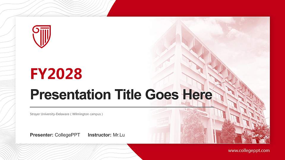 Strayer University-Delaware（Wilmington campus） Academic Presentation/Research Findings Report PPT Template16:9 ratio PPT effect preview image
