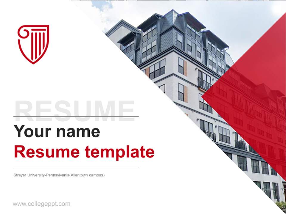 Strayer University-Pennsylvania(Allentown campus) Resume PPT Template4:3 ratio PPT effect preview image5