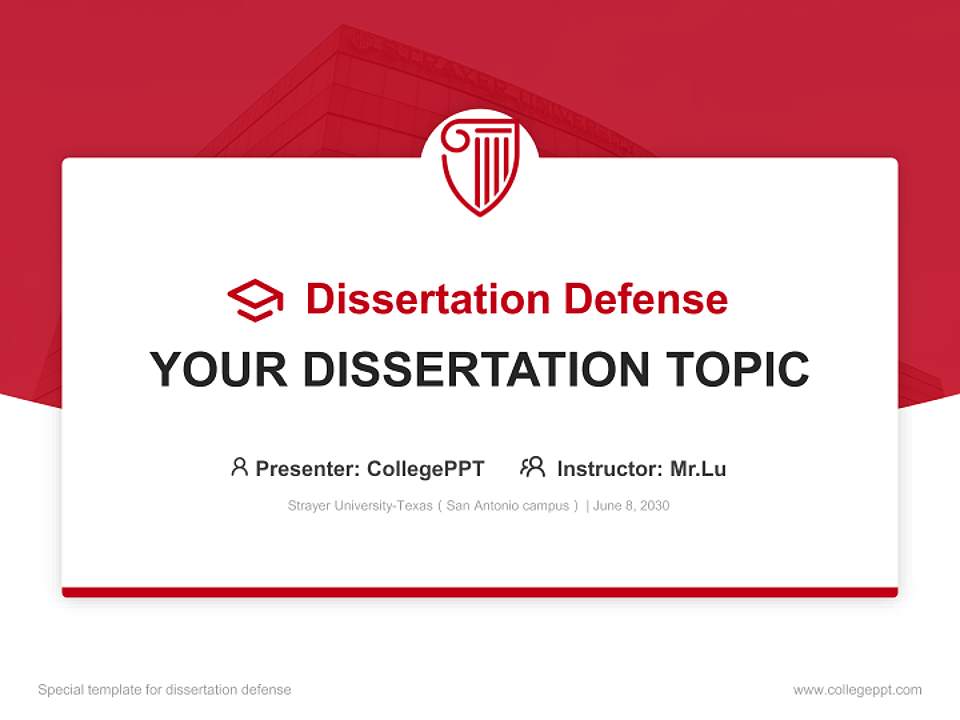 Strayer University-Texas（San Antonio campus） Graduation Thesis Defense PPT Template4:3 ratio PPT effect preview image7