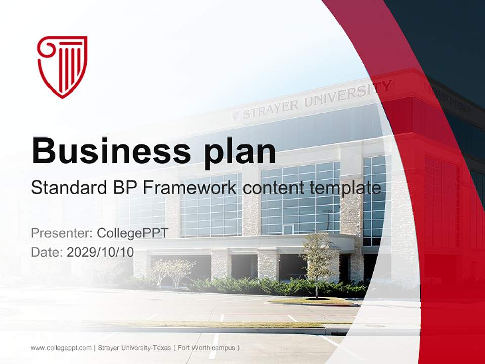 Strayer University-Texas（Fort Worth campus） Competition/Entrepreneurship Contest PPT Template4:3 ratio PPT effect preview image9