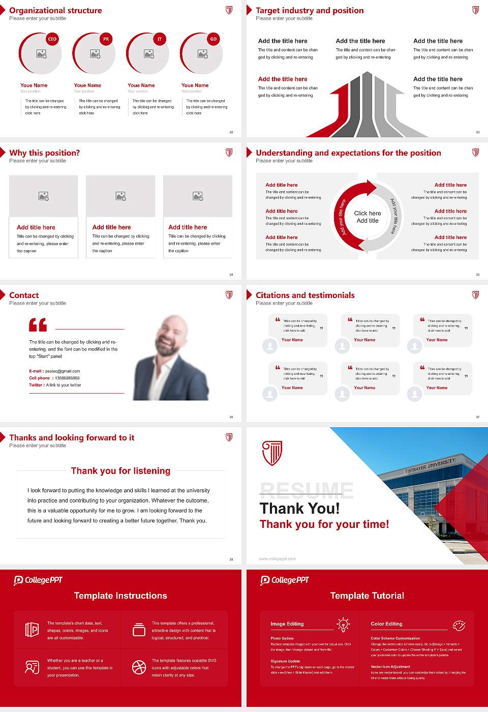 Strayer University-Texas（Fort Worth campus） Resume PPT Template16:9 ratio PPT effect preview image4