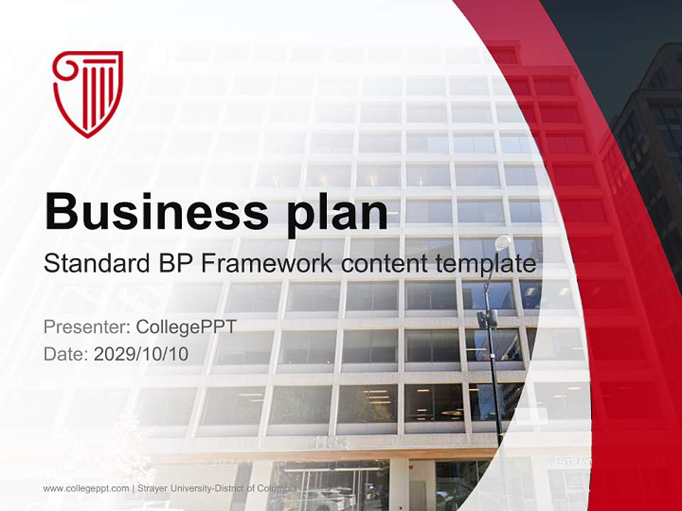 Strayer University-District of Columbia Competition/Entrepreneurship Contest PPT Template4:3 ratio PPT effect preview image9