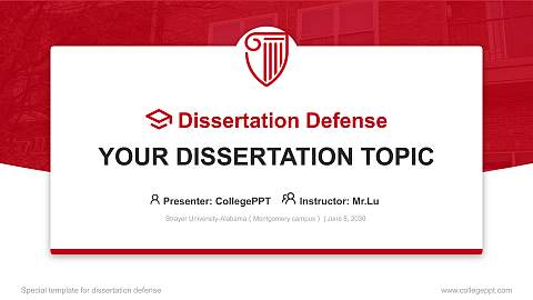 Strayer University-Alabama（Montgomery campus） Graduation Thesis Defense PPT Template