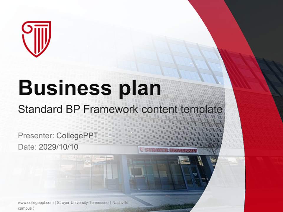 Strayer University-Tennessee（Nashville campus） Competition/Entrepreneurship Contest PPT Template4:3 ratio PPT effect preview image9