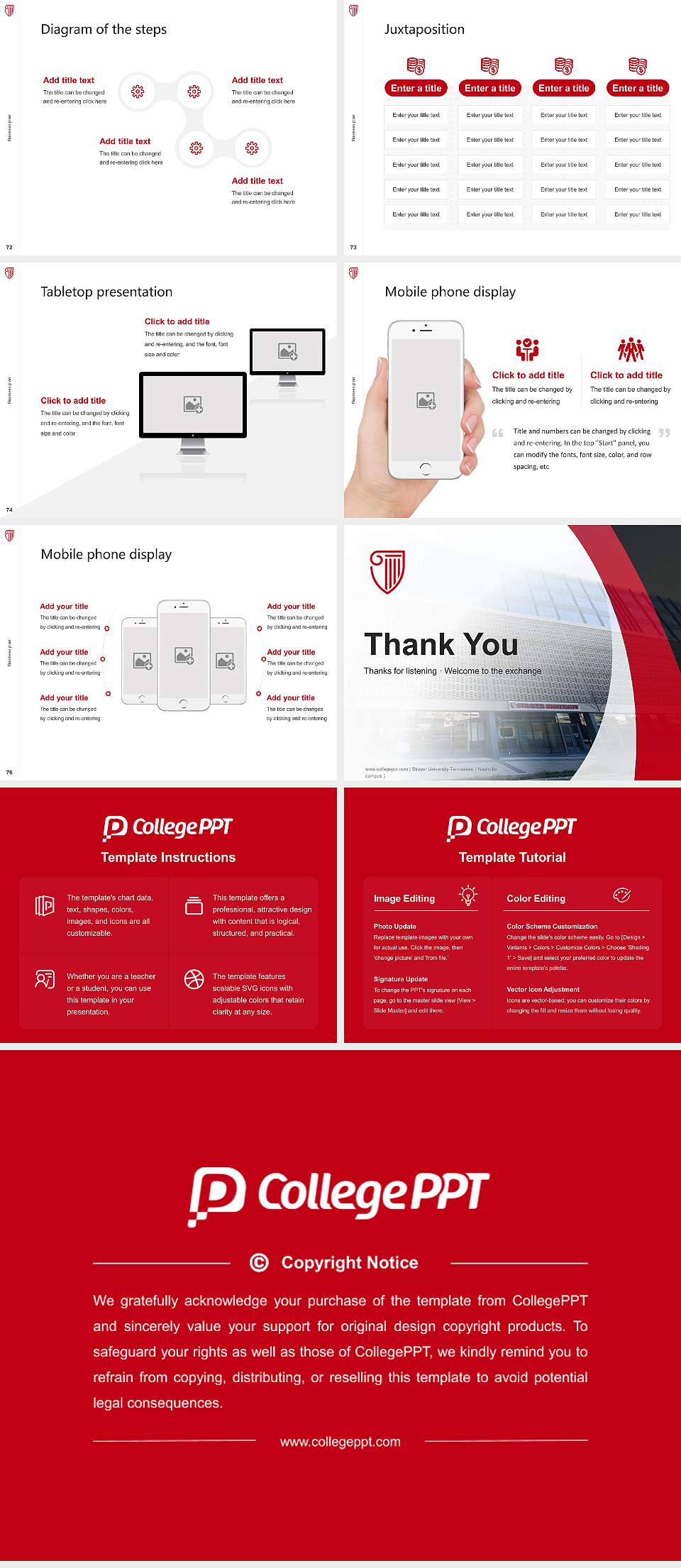 Strayer University-Tennessee（Nashville campus） Competition/Entrepreneurship Contest PPT Template4:3 ratio PPT effect preview image9