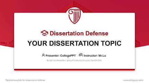 Strayer University-New Jersey(Piscataway campus) Graduation Thesis Defense PPT Template