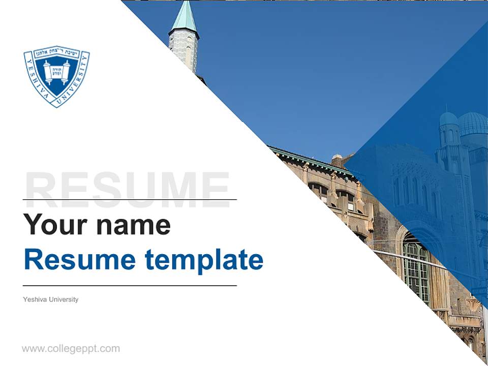 Yeshiva University Resume PPT Template4:3 ratio PPT effect preview image5