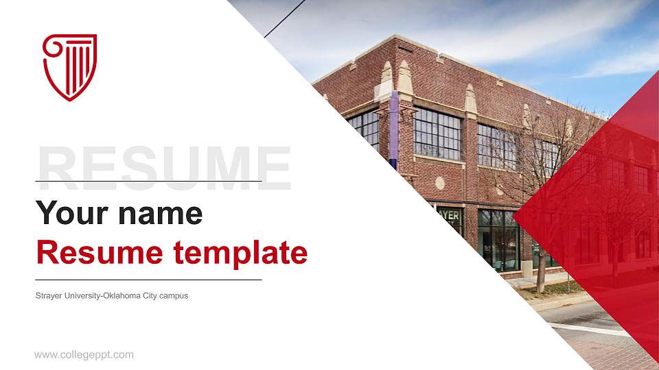 Strayer University-Oklahoma City campus Resume PPT Template16:9 ratio PPT effect preview image