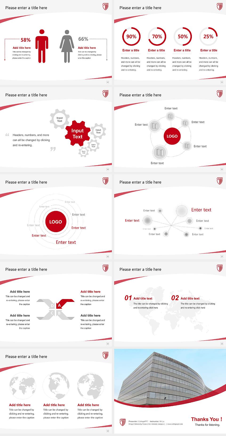 Strayer University-Texas（San Antonio campus） Course/Courseware Creation PPT Template4:3 ratio PPT effect preview image4