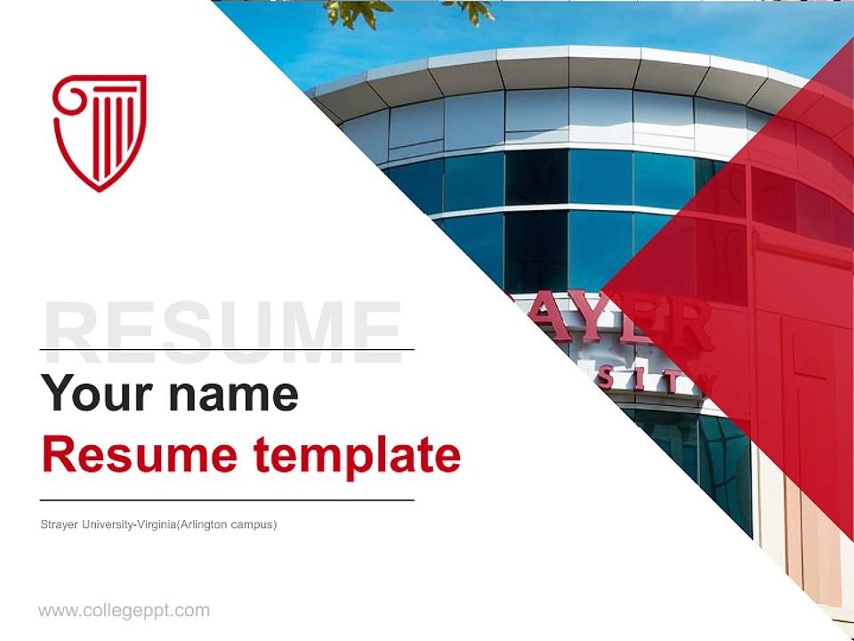 Strayer University-Virginia(Arlington campus) Resume PPT Template4:3 ratio PPT effect preview image5