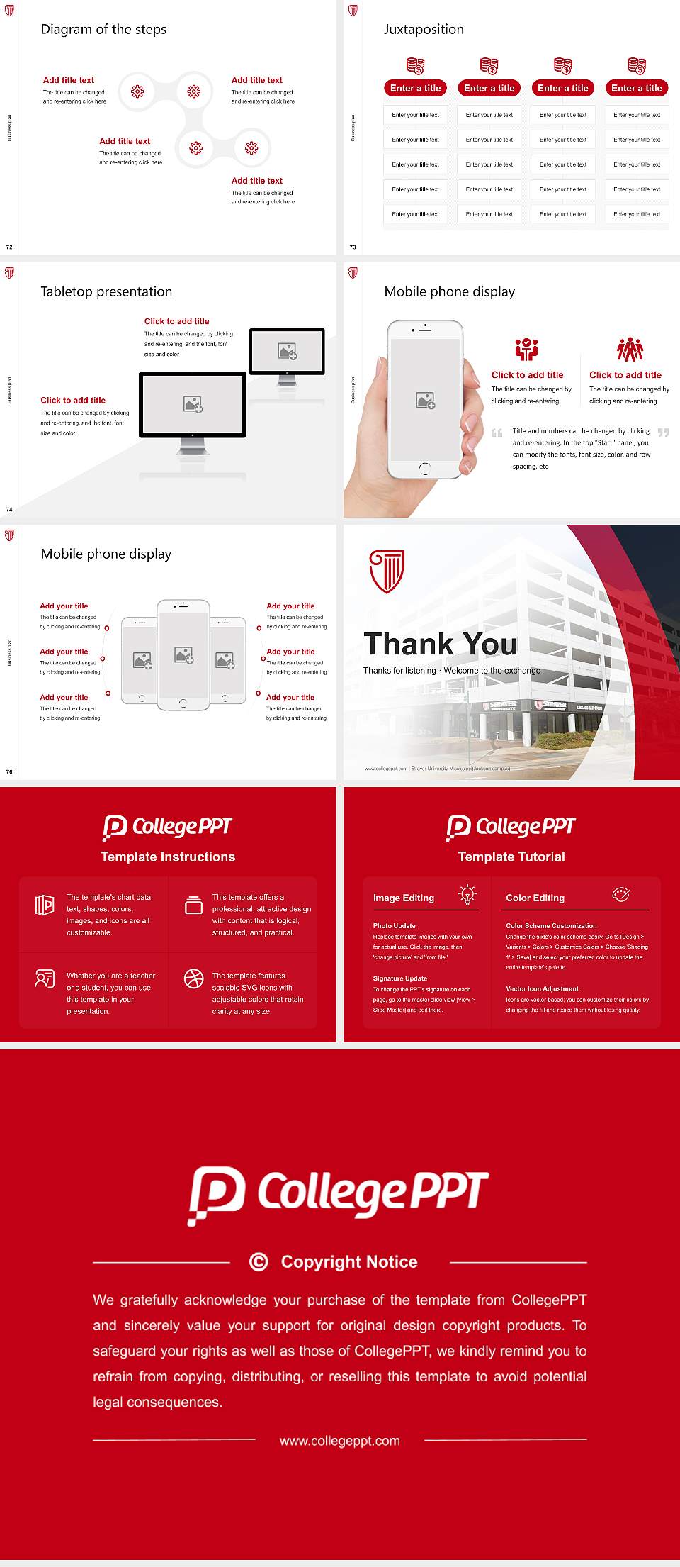 Strayer University-Mississippi(Jackson campus) Competition/Entrepreneurship Contest PPT Template4:3 ratio PPT effect preview image9