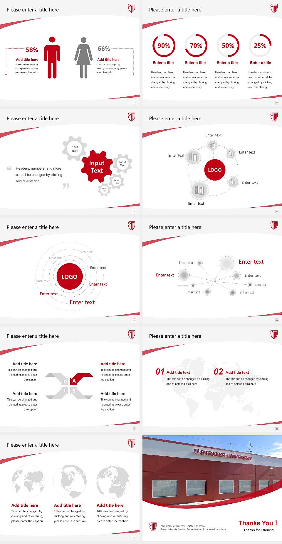 Strayer University-Georgia（Augusta campus） Course/Courseware Creation PPT Template4:3 ratio PPT effect preview image4