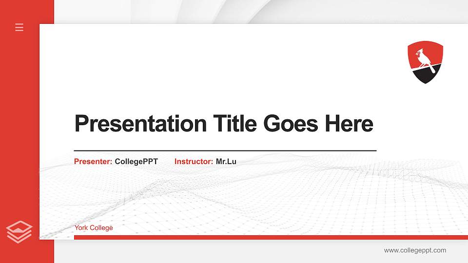 York College Thesis Proposal/Graduation Defense PPT Template16:9 ratio PPT effect preview image