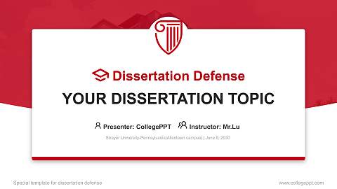 Strayer University-Pennsylvania(Allentown campus) Graduation Thesis Defense PPT Template