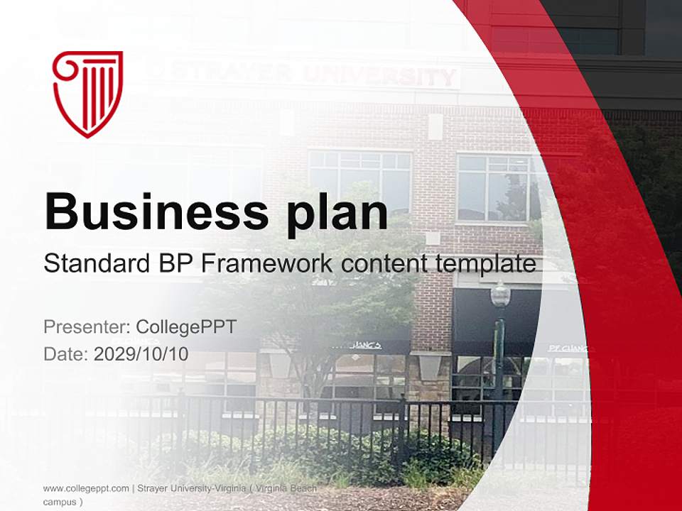 Strayer University-Virginia（Virginia Beach campus） Competition/Entrepreneurship Contest PPT Template4:3 ratio PPT effect preview image9