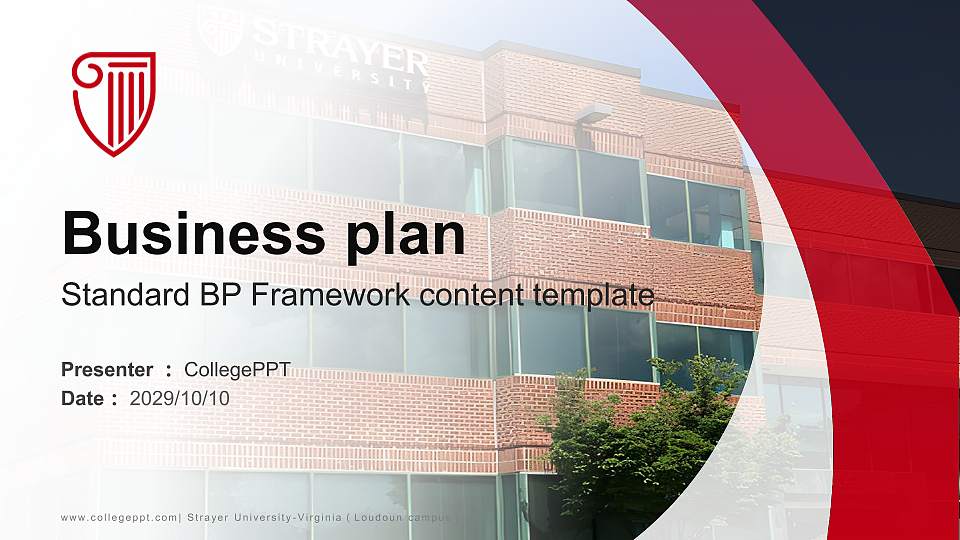 Strayer University-Virginia（Loudoun campus） Competition/Entrepreneurship Contest PPT Template16:9 ratio PPT effect preview image