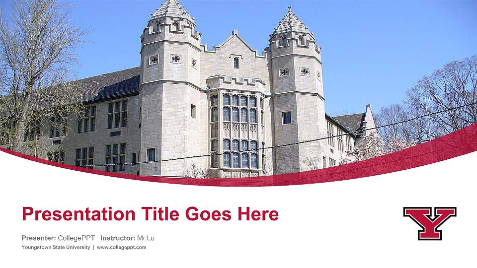 Youngstown State University Course/Courseware Creation PPT Template16:9 ratio PPT effect preview image