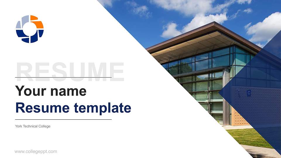 York Technical College Resume PPT Template16:9 ratio PPT effect preview image