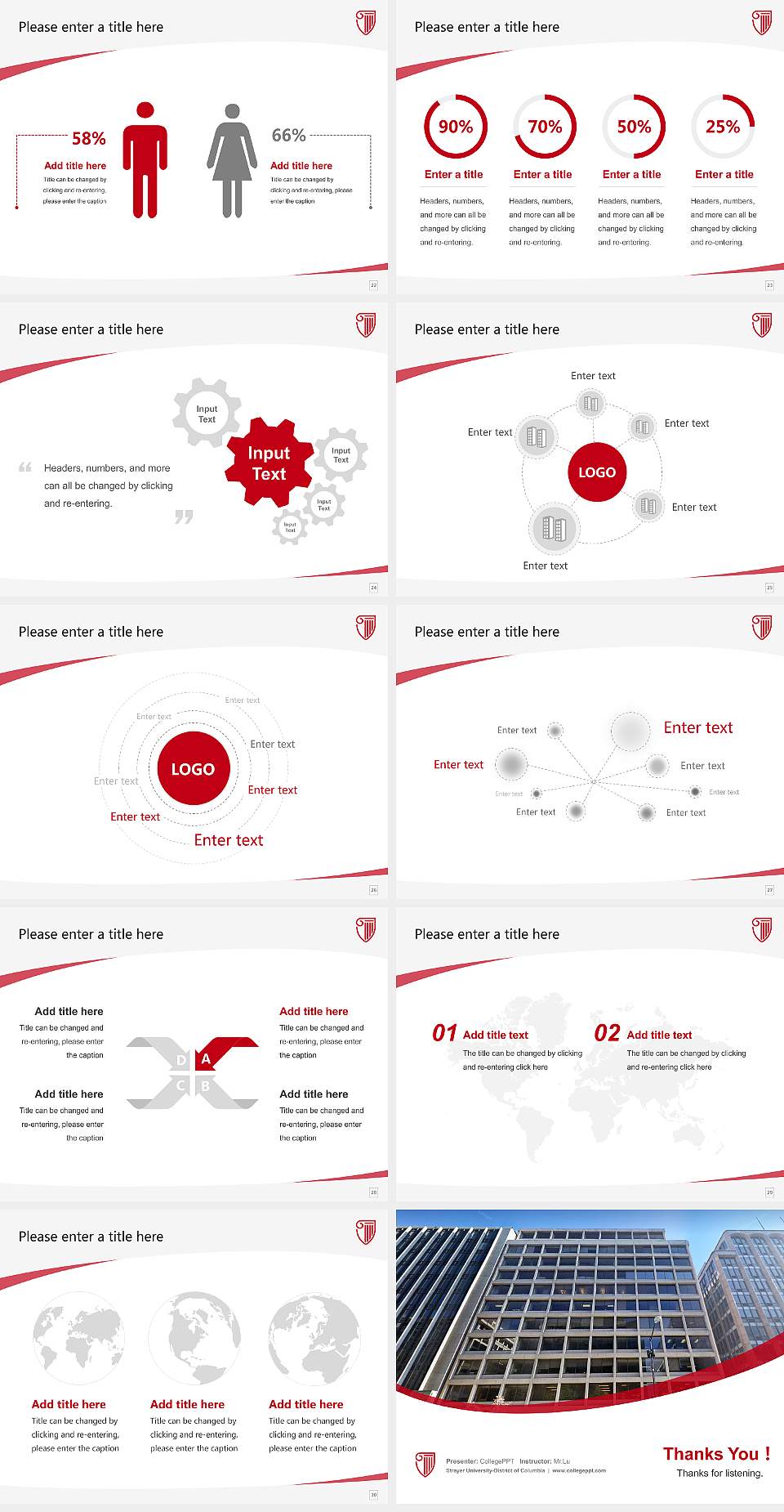 Strayer University-District of Columbia Course/Courseware Creation PPT Template4:3 ratio PPT effect preview image4