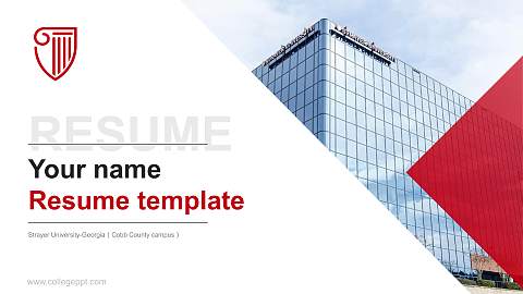 Strayer University-Georgia（Cobb County campus） Resume PPT Template