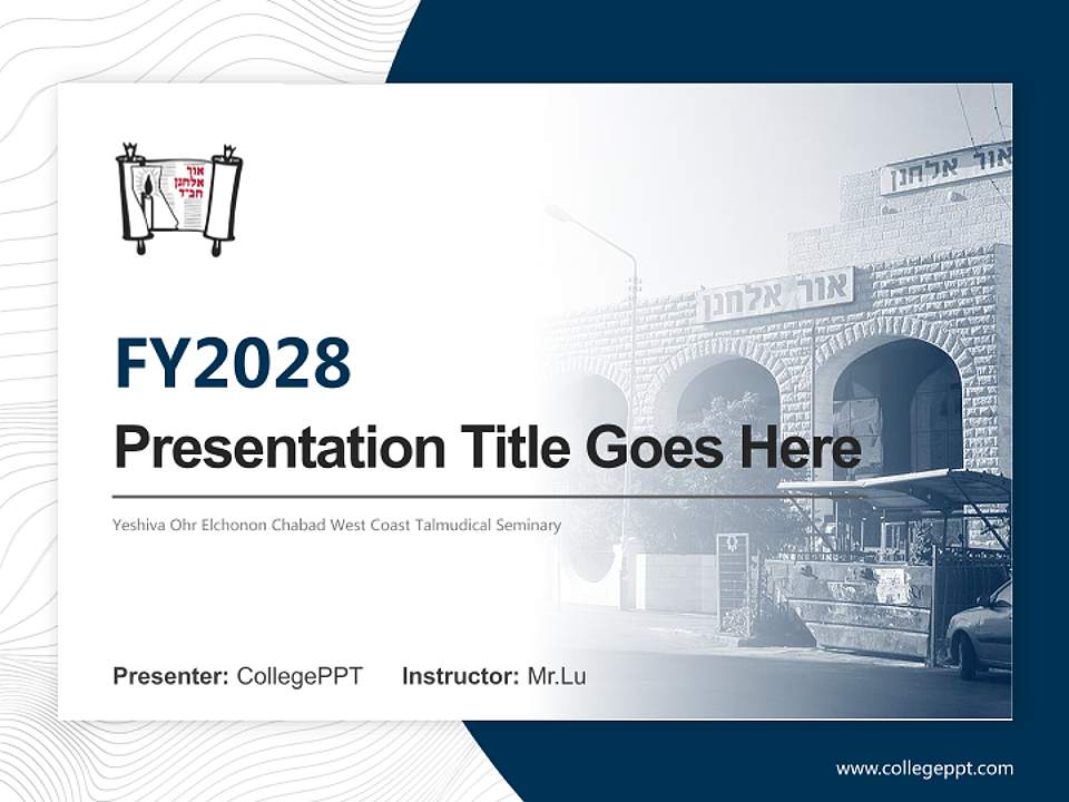 Yeshiva Ohr Elchonon Chabad West Coast Talmudical Seminary Academic Presentation/Research Findings Report PPT Template4:3 ratio PPT effect preview image5
