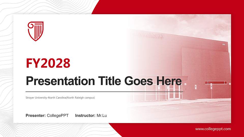 Strayer University-North Carolina(North Raleigh campus) Academic Presentation/Research Findings Report PPT Template16:9 ratio PPT effect preview image