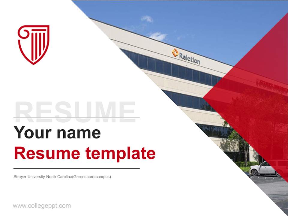 Strayer University-North Carolina(Greensboro campus) Resume PPT Template4:3 ratio PPT effect preview image5