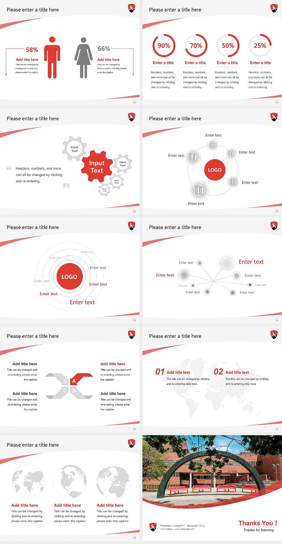 York College Course/Courseware Creation PPT Template4:3 ratio PPT effect preview image4