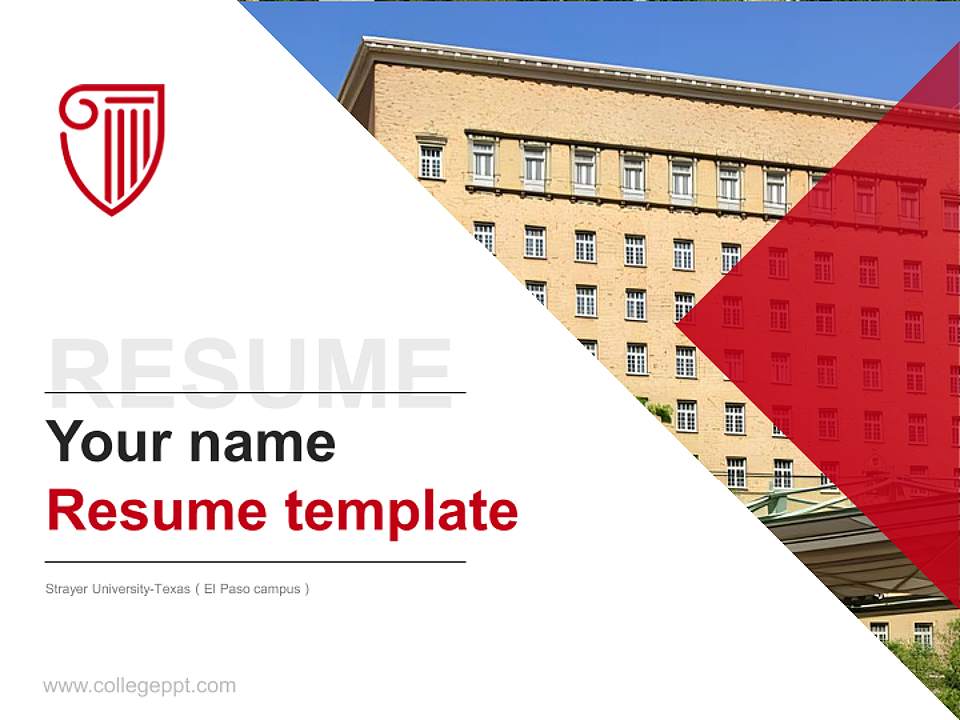 Strayer University-Texas（El Paso campus） Resume PPT Template4:3 ratio PPT effect preview image5