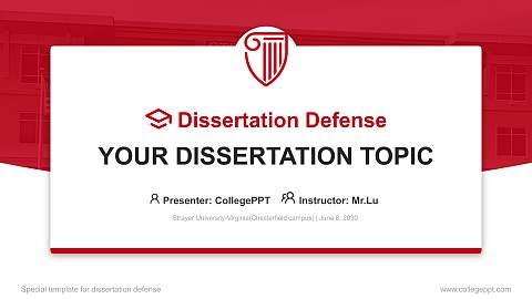 Strayer University-Virginia(Chesterfield campus) Graduation Thesis Defense PPT Template