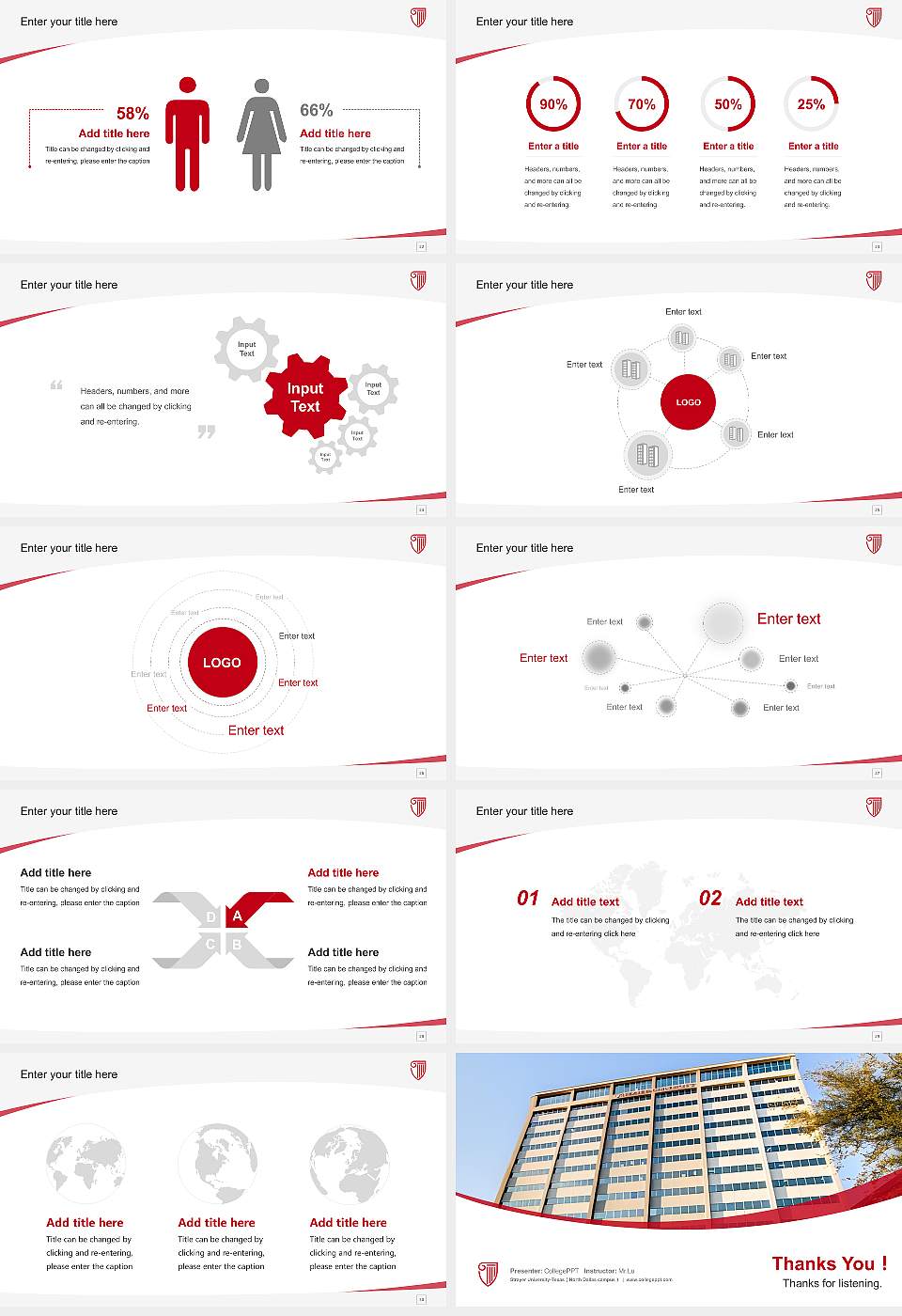 Strayer University-Texas（North Dallas campus） Course/Courseware Creation PPT Template16:9 ratio PPT effect preview image4