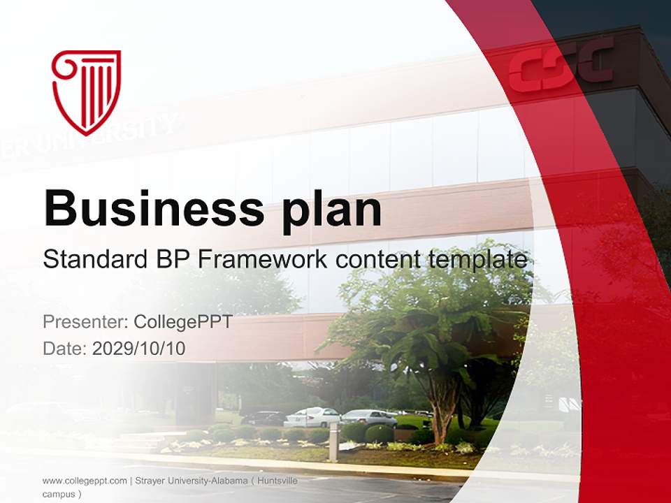 Strayer University-Alabama（Huntsville campus） Competition/Entrepreneurship Contest PPT Template4:3 ratio PPT effect preview image9