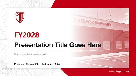 Strayer University-Georgia（Augusta campus） Academic Presentation/Research Findings Report PPT Template