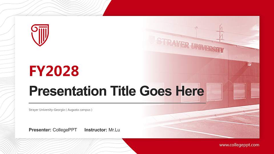 Strayer University-Georgia（Augusta campus） Academic Presentation/Research Findings Report PPT Template16:9 ratio PPT effect preview image