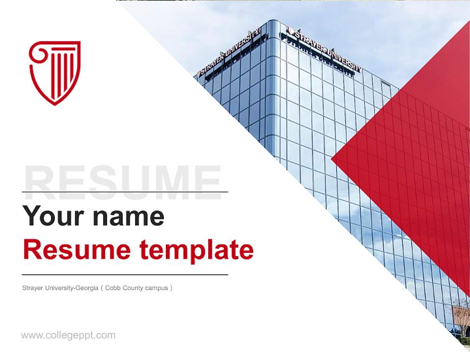 Strayer University-Georgia（Cobb County campus） Resume PPT Template4:3 ratio PPT effect preview image5