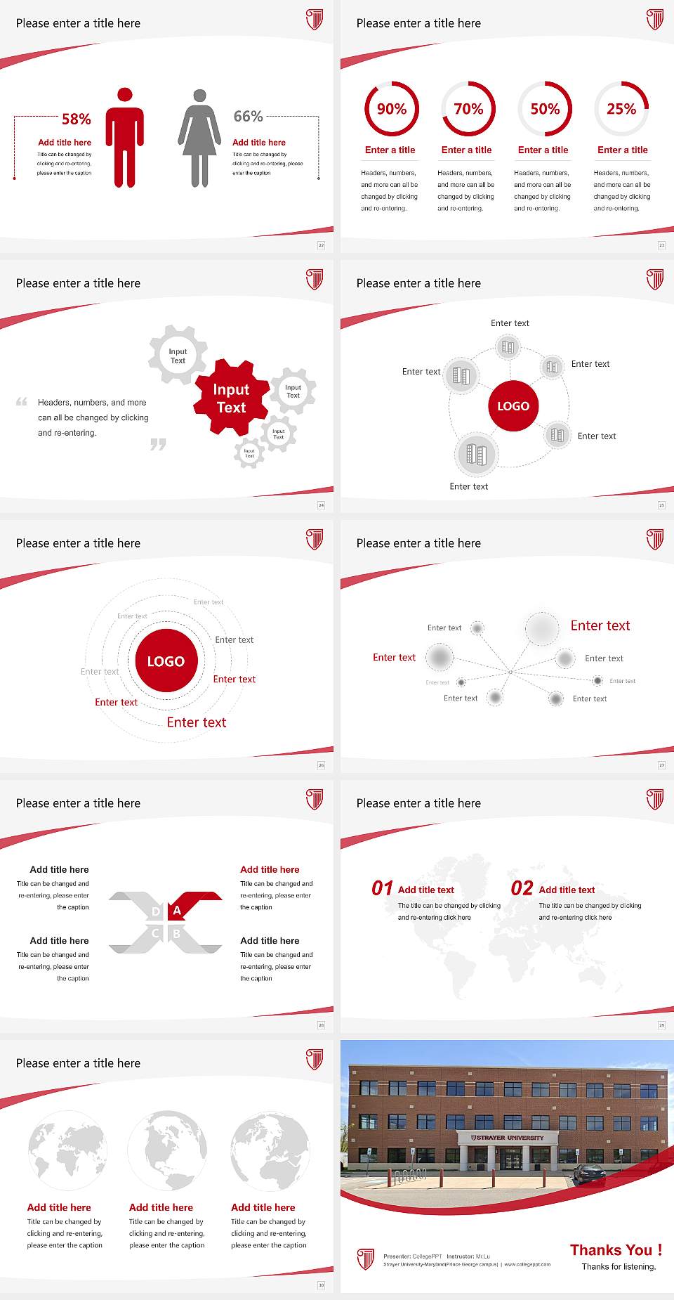 Strayer University-Maryland(Prince George campus) Course/Courseware Creation PPT Template4:3 ratio PPT effect preview image4