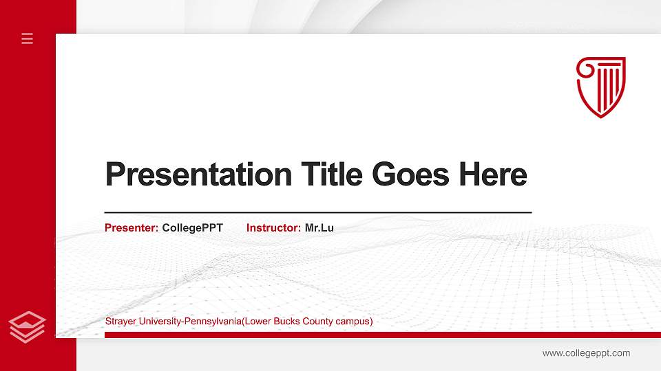 Strayer University-Pennsylvania(Lower Bucks County campus) Thesis Proposal/Graduation Defense PPT Template16:9 ratio PPT effect preview image