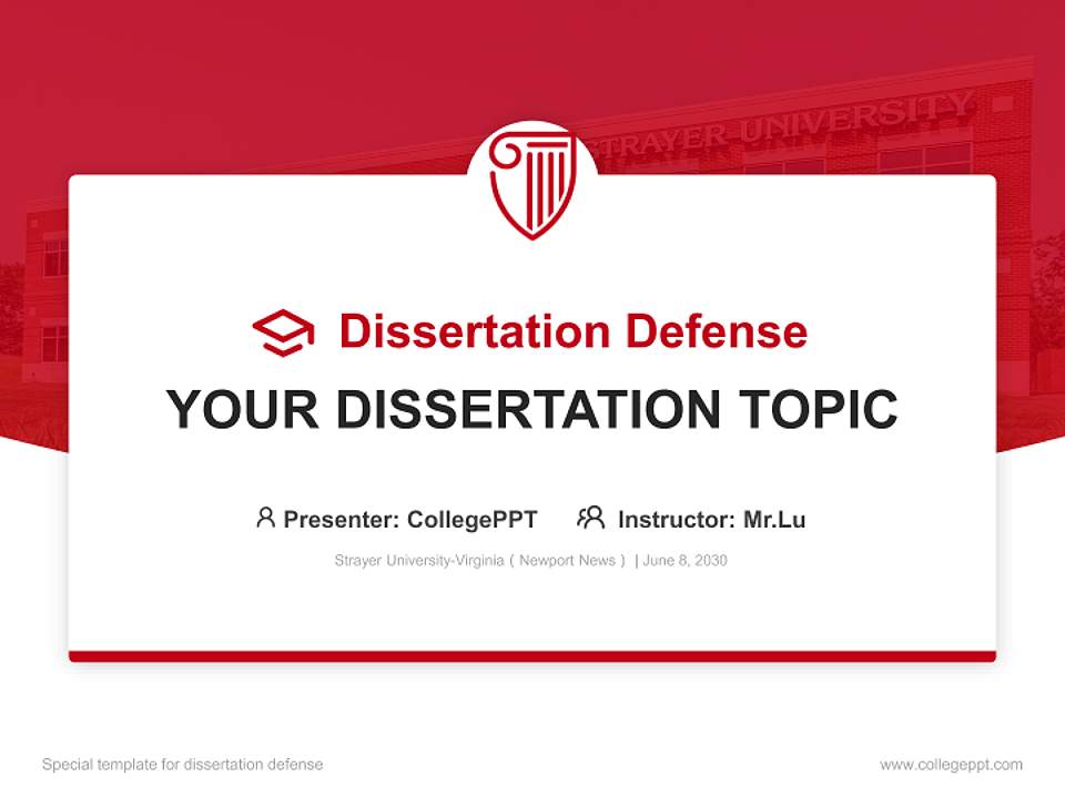 Strayer University-Virginia（Newport News） Graduation Thesis Defense PPT Template4:3 ratio PPT effect preview image7