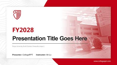 Strayer University-South Carolina（Greenville campus） Academic Presentation/Research Findings Report PPT Template