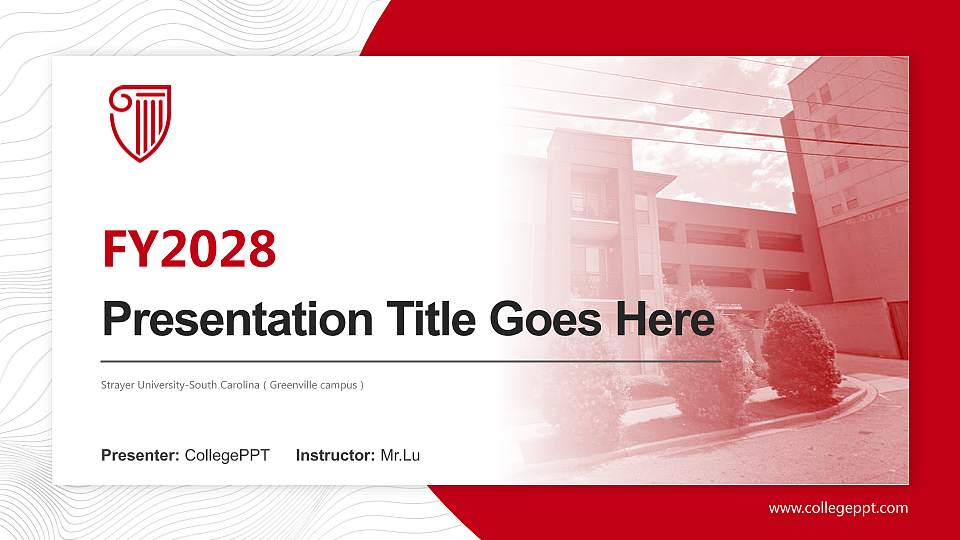 Strayer University-South Carolina（Greenville campus） Academic Presentation/Research Findings Report PPT Template16:9 ratio PPT effect preview image
