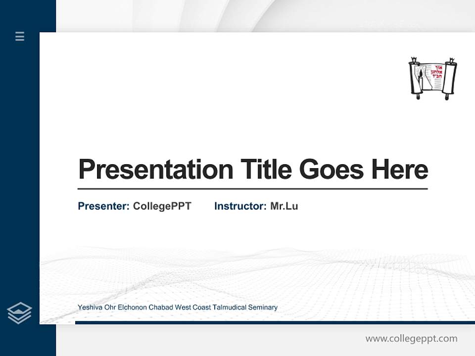 Yeshiva Ohr Elchonon Chabad West Coast Talmudical Seminary Thesis Proposal/Graduation Defense PPT Template4:3 ratio PPT effect preview image5