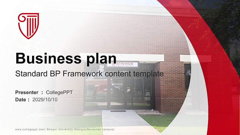 Strayer University-Georgia(Savannah campus) Competition/Entrepreneurship Contest PPT Template16:9 ratio PPT effect preview image