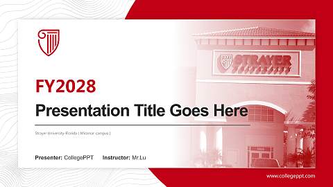 Strayer University-Florida（Miramar campus） Academic Presentation/Research Findings Report PPT Template
